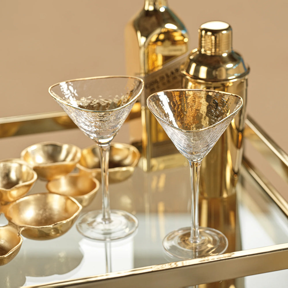 Gold Rim Martini Glass (Sold Individually)