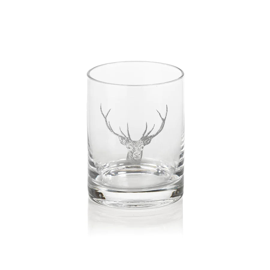 Stag Head Double Old Fashioned Glass