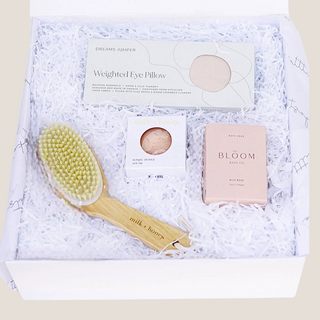 The Unwind & Align Gift Box, elegantly curated with a lavender-scented eye pillow, artisanal bath salts, a konjac sponge, a dry brush, and a rose bath truffle. Designed for indulgent relaxation and thoughtful gifting, it’s a perfect choice for holidays, birthdays, or self-care moments.Premium spa gift set
High-end self-care gift box,Spa-inspired gift box Reno, Biggest Little Baskets, Gift Box