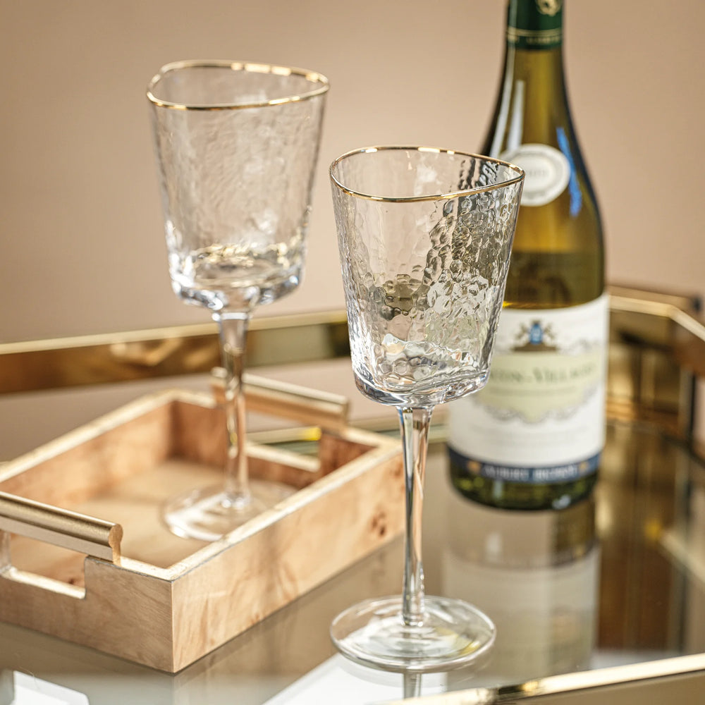 Gold Rim Wine Glass (Sold Individually)